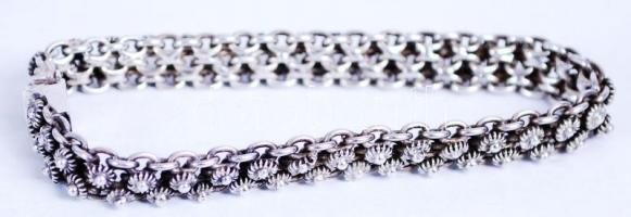 cca 1930 Kézzel készített ezüst (Ag) karlánc / Hand made silver bracelet, 17cm, 17,62gr