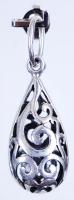 Szecessziós stílusú áttört ezüst (Ag) medál / Pierced silver pendant in art nouveau style, 3,5cm, 2,96gr