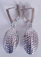 Vésett ezüst (Ag) fülbevaló /  Carved silver earrings, 4cm, 7,44gr