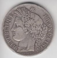 Franciaország / Második Köztársaság 1849BB 5Fr Ag "Liberty" Strasbourg (24.66g) T:3 France / Second Republic 1849BB 5 Francs Ag "Liberty" Strasbourg (24.66g) C:F