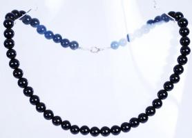 Ónix nyaklánc ezüst (Ag) szerelékkel / Onyx necklace with silver accessories, 43cm