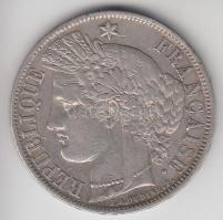 Franciaország / Második Köztársaság 1850A 5Fr Ag "Liberty" Párizs (24.83g) T:2-,3 France / Second Republic 1850A 5 Francs Ag "Liberty" Paris (24.83g) C:VF,F