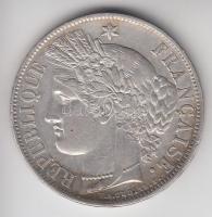 Franciaország / Második Köztársaság 1851A 5Fr Ag "Liberty" Párizs (24.89g) T:2,2- France / Second Republic 1851A 5 Francs Ag "Liberty" Paris (24.89g) C:aXF