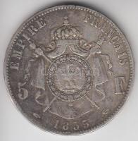 Franciaország / Második Birodalom 1855A 5Fr Ag "III. Napóleon" Párizs (24.73g) T:3
France ...