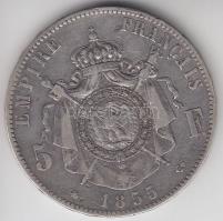 Franciaország / Második Birodalom 1855BB 5Fr Ag "III. Napóleon" Strasbourg (24.89g) T:3
Fr...