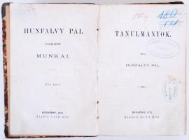 Hunfalvy Pál: Tanulmányok. 1. kiadás! Bp. 1873. Ráth Mór. Csak a 308 oldalig.