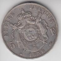 Franciaország / Második Birodalom 1856BB 5Fr Ag "III. Napóleon" Strasbourg (24.72g) T:2-,3...
