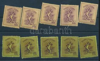 10 db 2 féle román olimpiai levélzáró
