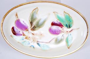 Kézzel festett Zsolnay porcelán tálka / Hand-painted chinaware plate, d: 11 cm