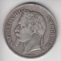 Franciaország / Második Birodalom 1869A 5Fr Ag "III. Napóleon" Párizs (24.77g) T:2-,3 France / Second Empire 1869A 5 Francs Ag "Napoleon III" Paris (24.77g) C:VF,F
