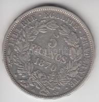Franciaország / Modern Köztársaság 1870A 5Fr Ag "Liberty" Párizs (24.94g) T:2-
France / Mo...