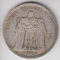 Franciaország / Modern Köztársaság 1873A 5Fr Ag "Herkules" Párizs (24.99g) T:2- France / Modern Republic 1873A 5 Francs Ag "Hercules group" Paris (24.99g) C:VF