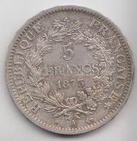 Franciaország / Modern Köztársaság 1873A 5Fr Ag "Herkules" Párizs (24.99g) T:2-
France / M...