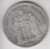 Franciaország / Modern Köztársaság 1874A 5Fr Ag "Herkules" Párizs (24.75g) T:3 France / Modern Republic 1874A 5 Francs Ag "Hercules group" Paris (24.75g) C:F
