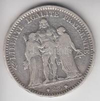 Franciaország / Modern Köztársaság 1874K 5Fr Ag "Herkules" Bordeaux (24.86g) T:3 France / Modern Republic 1874K 5 Francs Ag "Hercules group" Bordeaux (24.86g) C:F
