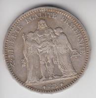 Franciaország / Modern Köztársaság 1875A 5Fr Ag "Herkules" Párizs (24.92g) T:2- France / Modern Republic 1875A 5 Francs Ag "Hercules group" Paris (24.92g) C:VF
