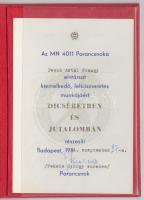 1984 Magyar Néphadsereg 4011 parancsnoka, dicsérő oklevél
