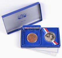 Amerikai Egyesült Államok 1986. 1$ Ag "Szabadság-szobor" + aranyozott emlékérem dísztokban...