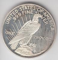 Amerikai Egyesült Államok DN "Peace" Ag emlékérem (1oz/0.999/38mm) T:PP
USA ND "Peace...