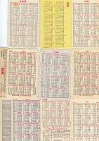 cca 1960 11db kártyanaptár