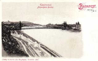 Budapest Erzsébet híd litho