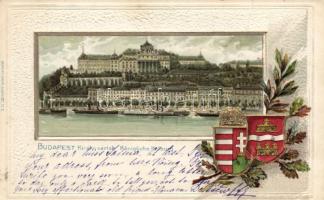 Budapest I. Királyi Várpalota, címer, Emb. litho (fa)