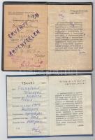 2db szakszervezeti tagsági igazolvány bélyegekkel