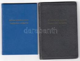 2db szakszervezeti tagsági igazolvány bélyegekkel