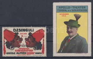 2db színházi levélzáró, ritkák