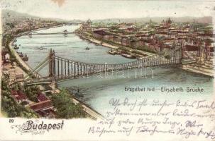 Budapest Erzsébet híd litho