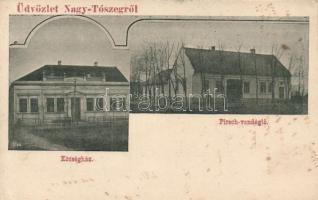 Torontáltószeg (Nagytószeg) Pirsch restaurant, town hall (fl)