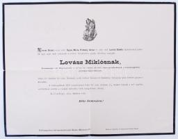 1876 Lovász Miklós, Tolna megye alispánjának gyászjelentése