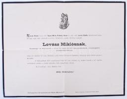 1876 Lovász Miklós, Tolna megye alispánjának gyászjelentése
