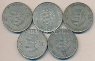 1947. 5Ft Ag "Kossuth" (5x) T:vegyes