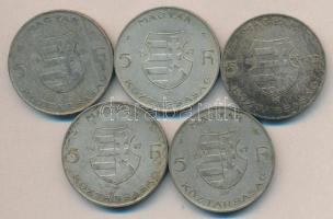 1947. 5Ft Ag "Kossuth" (5x) T:vegyes