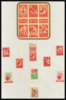 Vörökereszt hatostömb + 9 db segélybélyeg ápolás, véradás, vöröskereszt