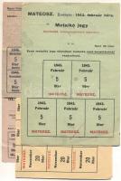 3db különféle Motalkó jegy tehergépjármű számára  1db Benzinjegy gépjárművek számára