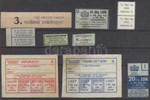 9db különféle cukorjegy, zsírjegy, finomlisztjegy, tejjegy