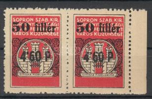 1944 Sopron 4P60f/50 fillér "Civitas Fidelissima" párban (50.000)