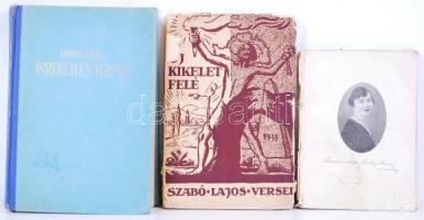 3db verseskötet: P. Liszkay Anna, Szabó Lajos, Gyóni Géza