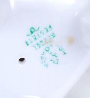 Babával játszó kislány, kézzel festett, jelzett Hollóházi porcelánfigura / 
Girl playing with doll, ...