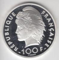 Franciaország 1993. 100Fr/15E Ag "Mediterrán Játékok / Labdarúgás" T:PP
France 1993. 100 F...