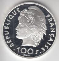 Franciaország 1993. 100Fr/15E Ag "Mediterrán Játékok / Úszás" T:PP France 1993. 100 Francs / 15 Ecus Ag "Mediterranean Games / Swimming" C:PP