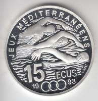Franciaország 1993. 100Fr/15E Ag "Mediterrán Játékok / Úszás" T:PP
France 1993. 100 Francs...