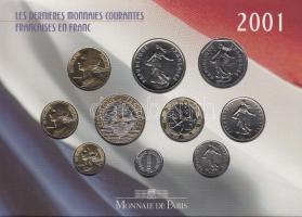 Franciaország 2001. 1c-20Fr 10klf értékű forgalmi sor dísztokban T:BU
France 2001. 1 Centime - 20 Fr...