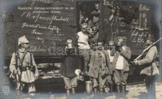 WWI Russian prisoner transport at the Prussian frontier