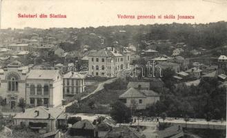 Slatina with synagogue (?) and Jonascu school (EK)