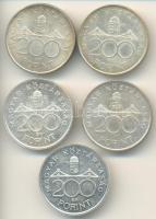 1992-94. 200Ft Ag "MNB" / "Deák" (5x) T:2