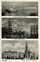 Újvidék Miklós Horthy avenue, Main square with the catholic church, Báni palace