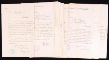 cca 1900-1920 Vámtisztviselő szolgálati iratai (kinevezés, áthelyezés stb.), 12db